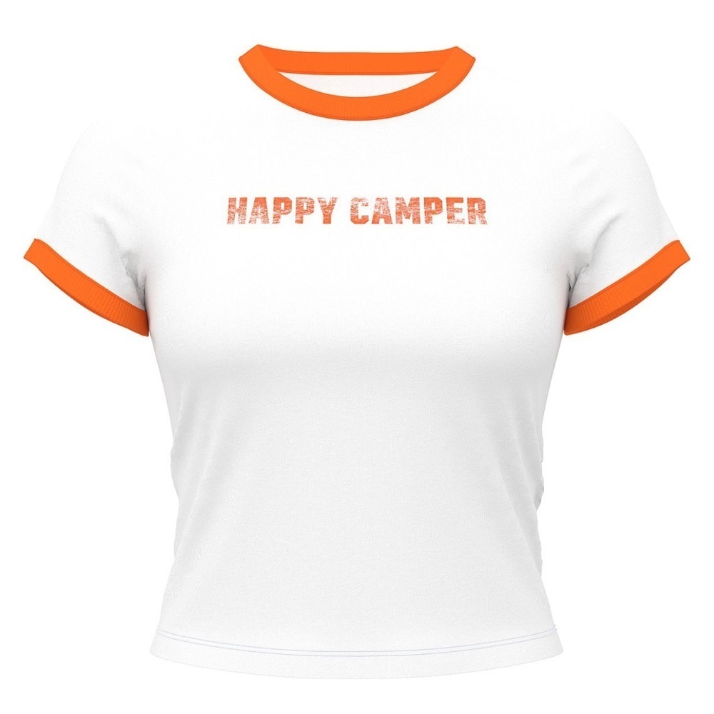 PINK ‘Happy Camper’ Cotton Short Sleeve Tee Women Size Medium